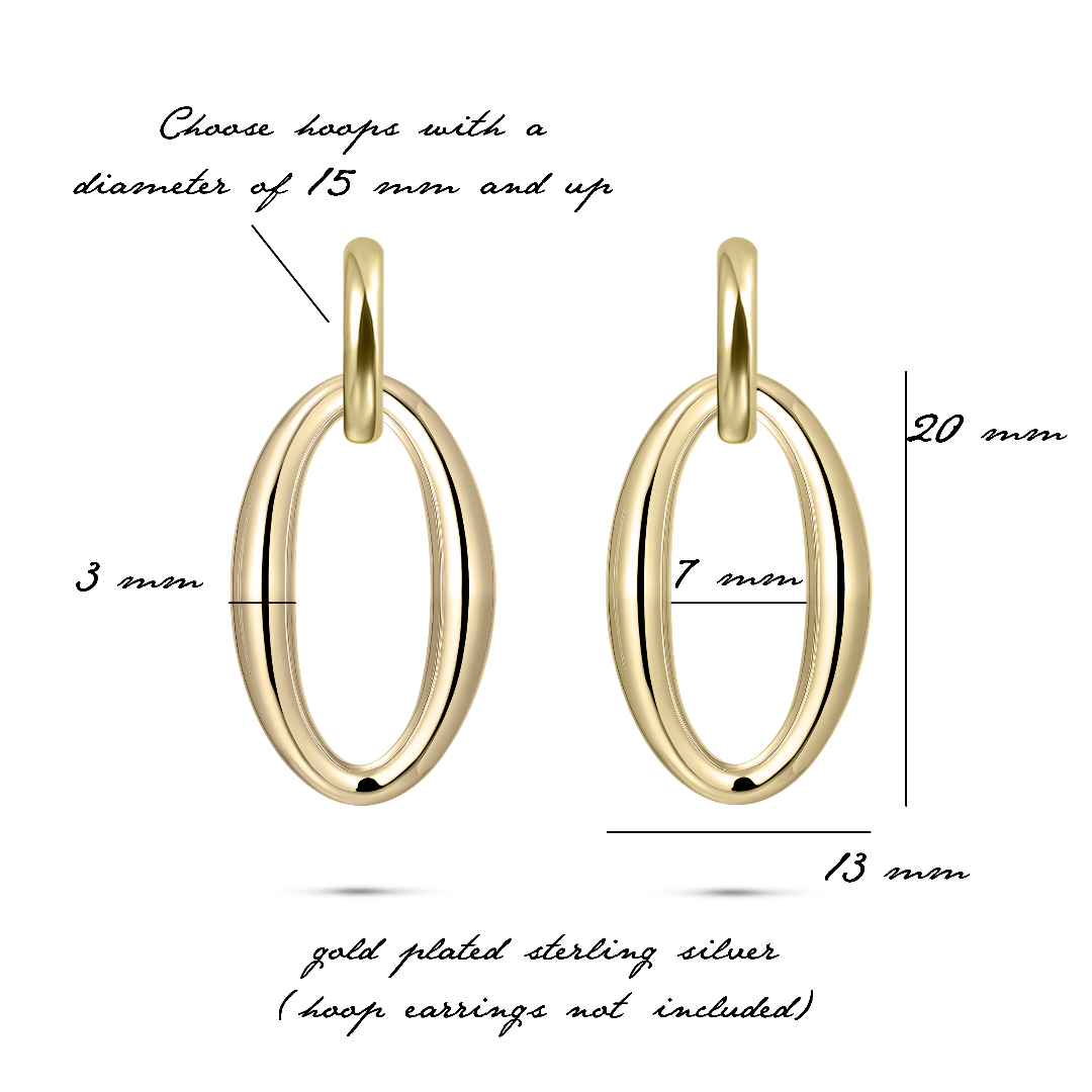 Shimmering Oval Ear Charms | Silver Gisser Jewels