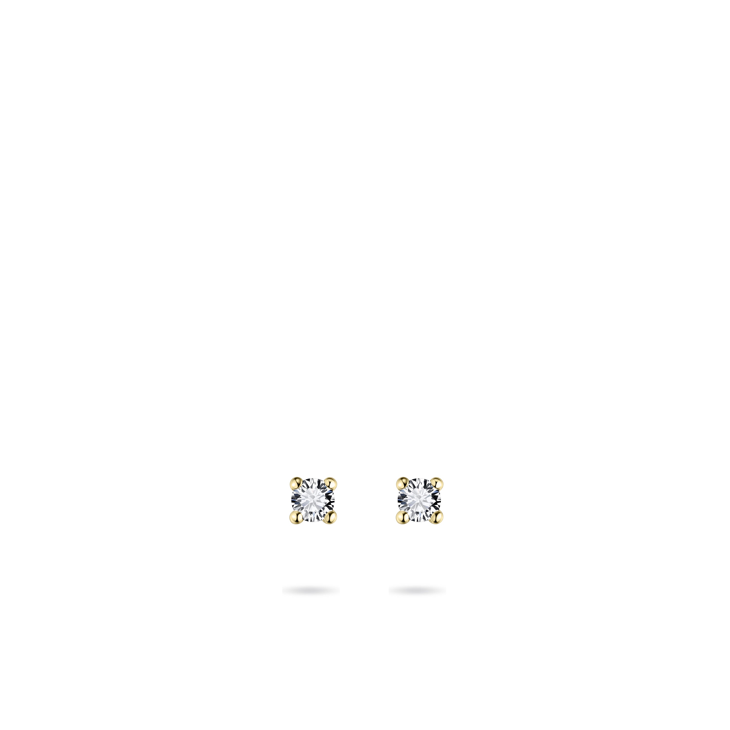 Solitaire Ear Studs 14k Gold