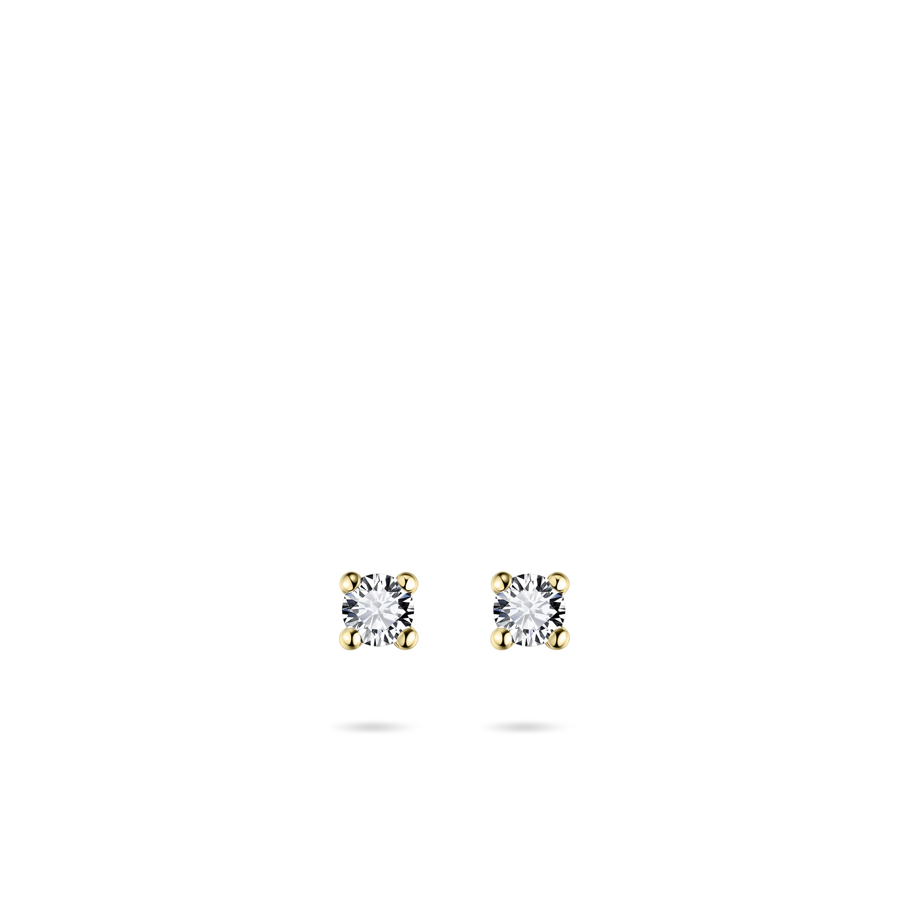 Solitaire Ear Studs 14k Gold