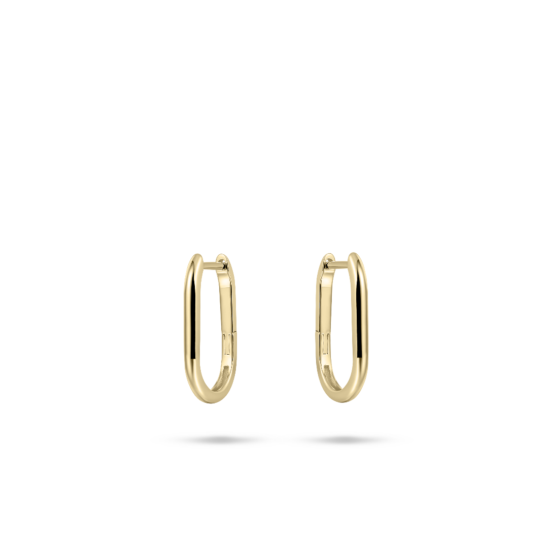Paperclip Hoop Earrings | 14k Yellow Gold | Gisser Jewels-1