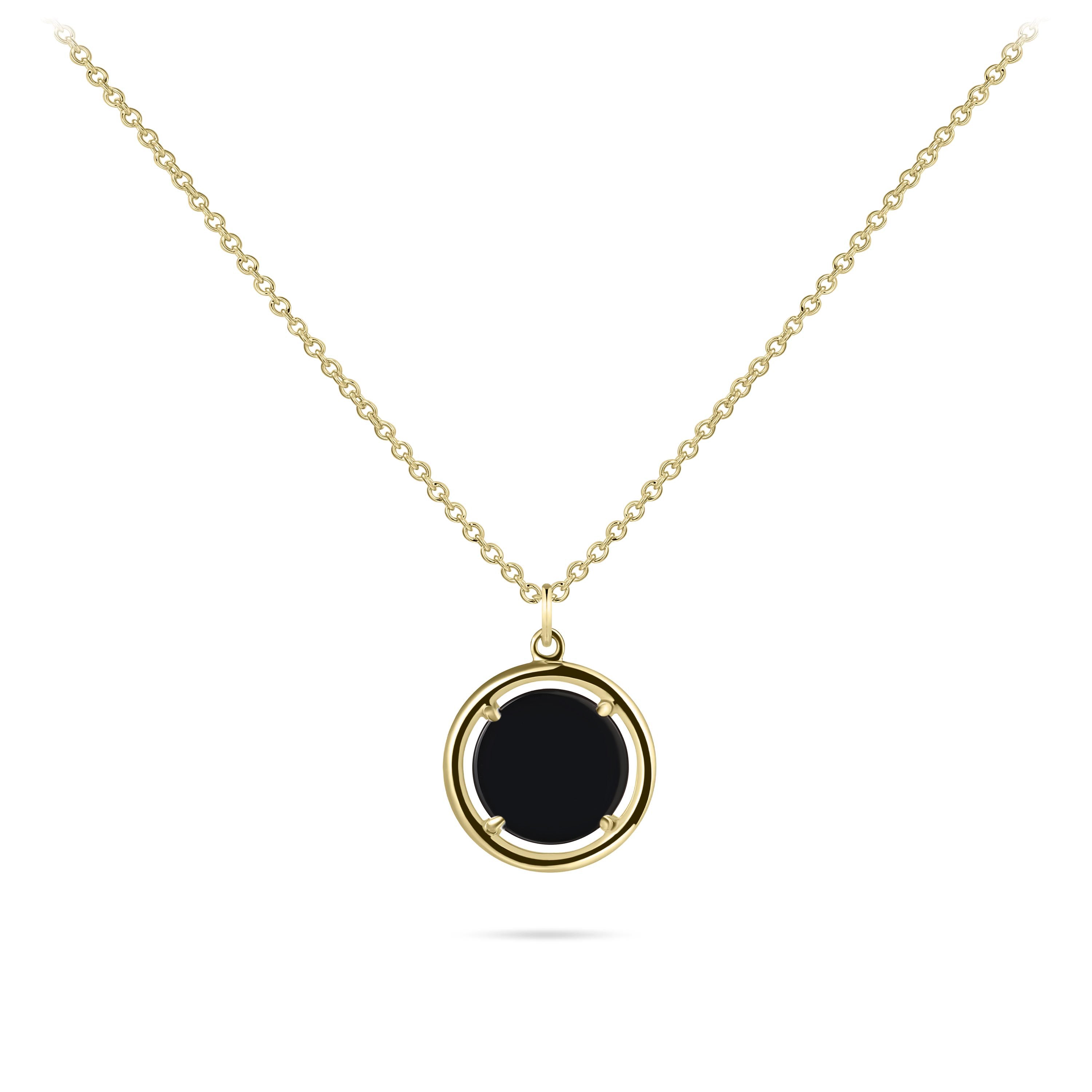 Icon Coin Necklace Black Agate Gisser Jewels