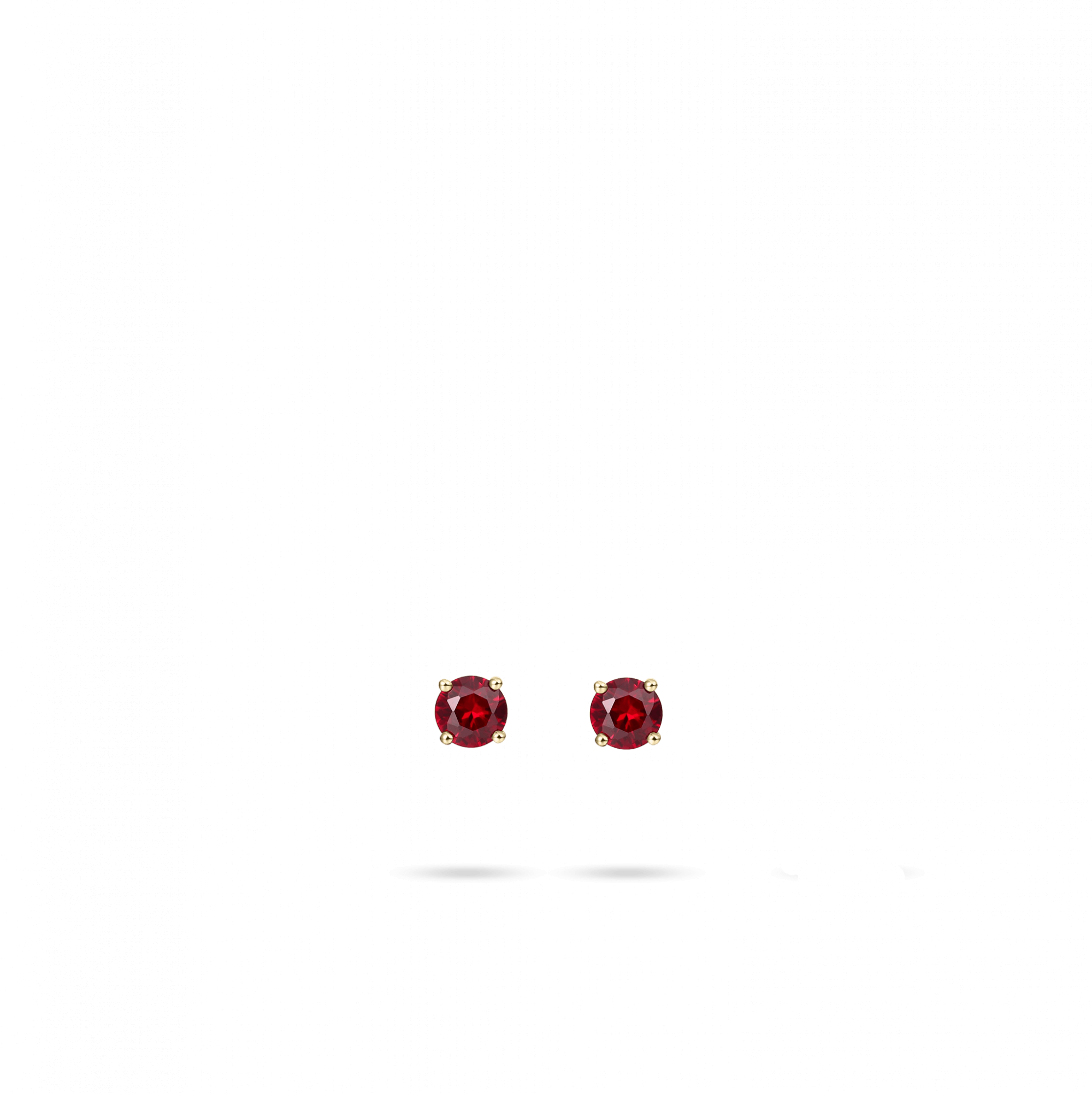 Brilliant 14k Gold Mini Stud Earrings Red