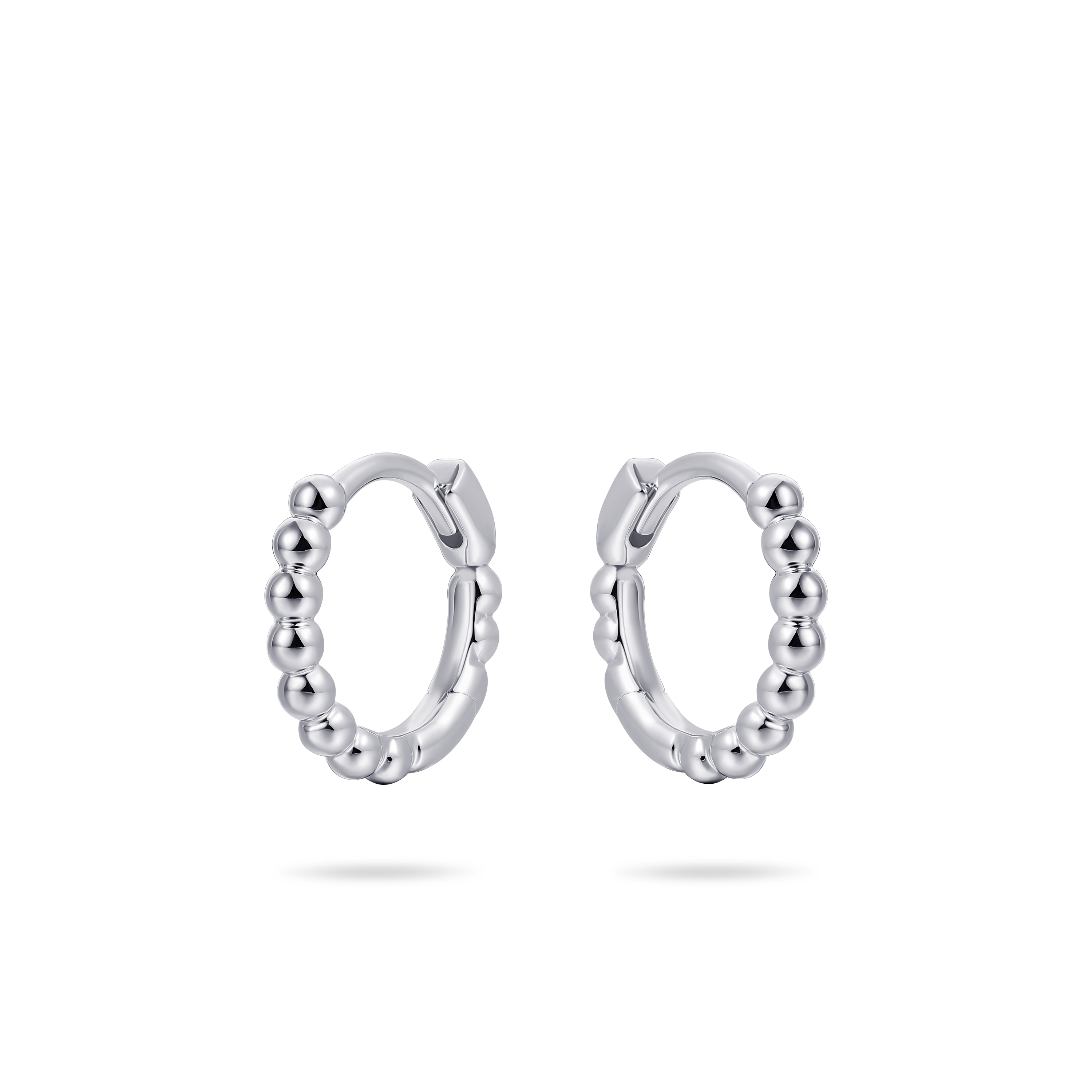 Beaded Small Hoop Earrings Sterling Silver Gisser Jewels