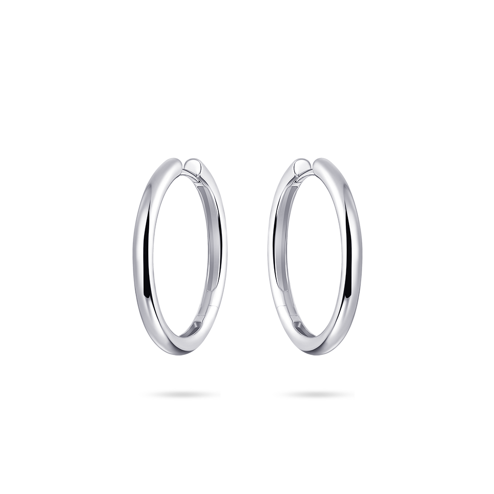 Gisser Jewels Polished Hoop Silver Earrings