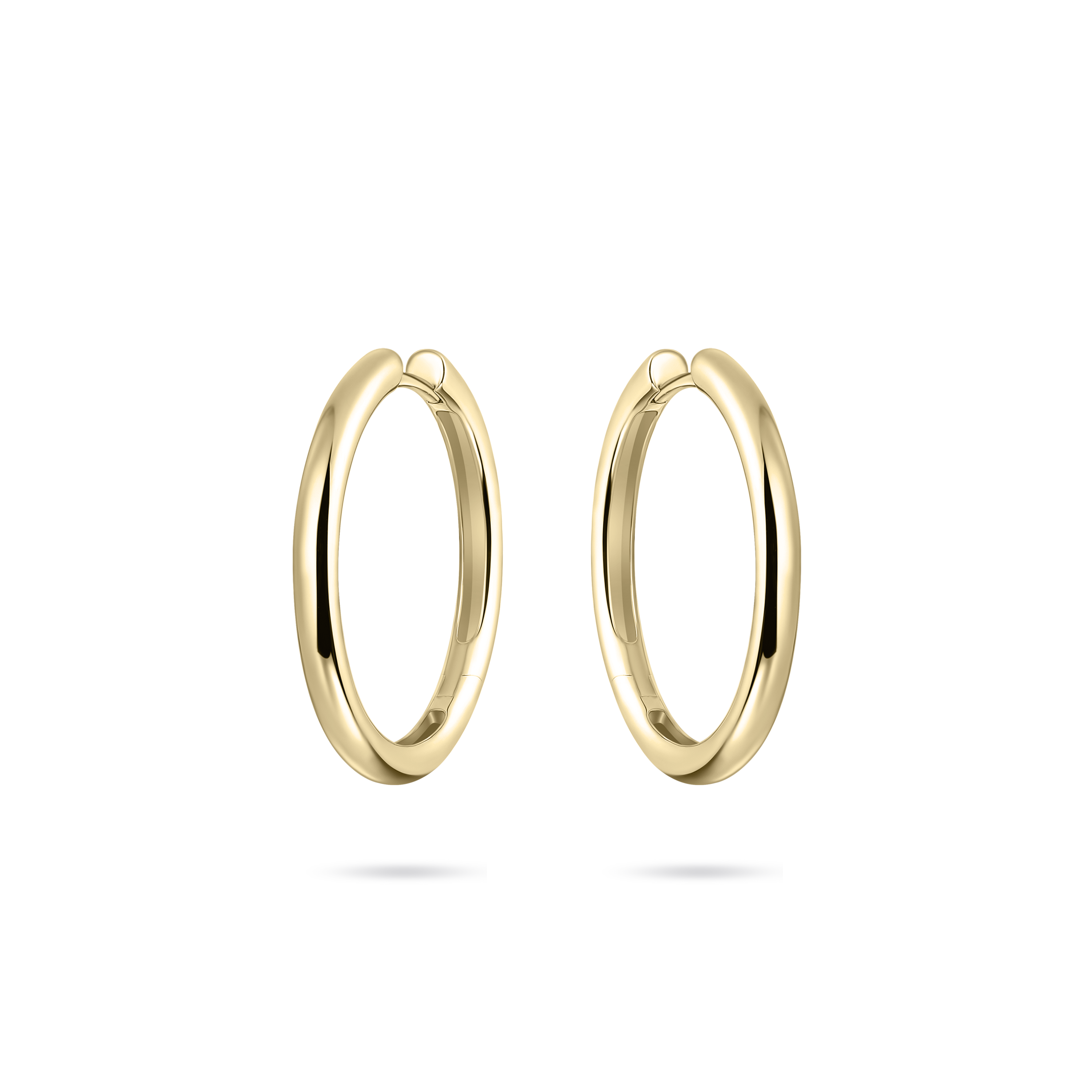 Gisser Jewels Polished Hoop Gold Plated Silver Earrings-1