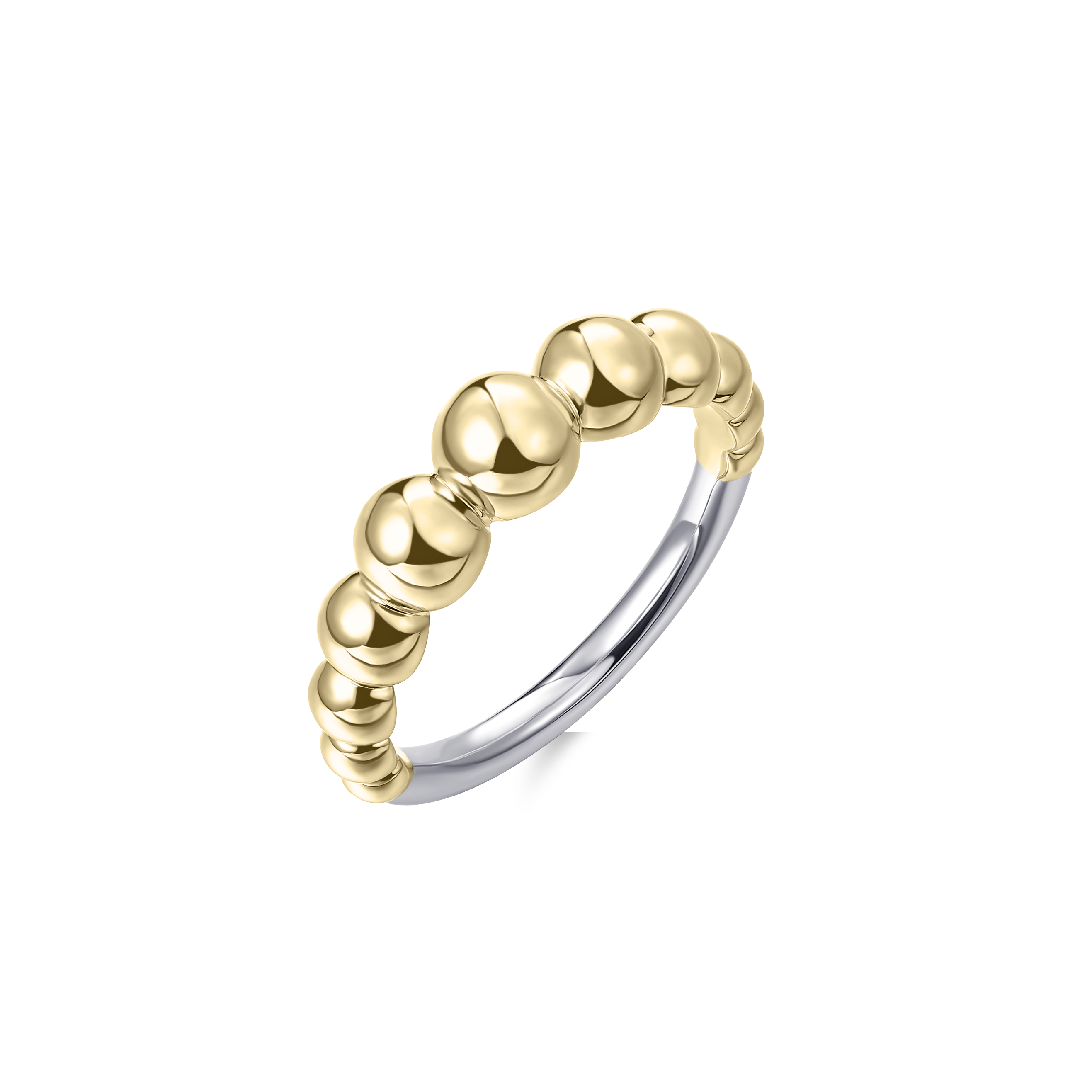 Gisser Jewels Beaded Ring Gold Plated Silver