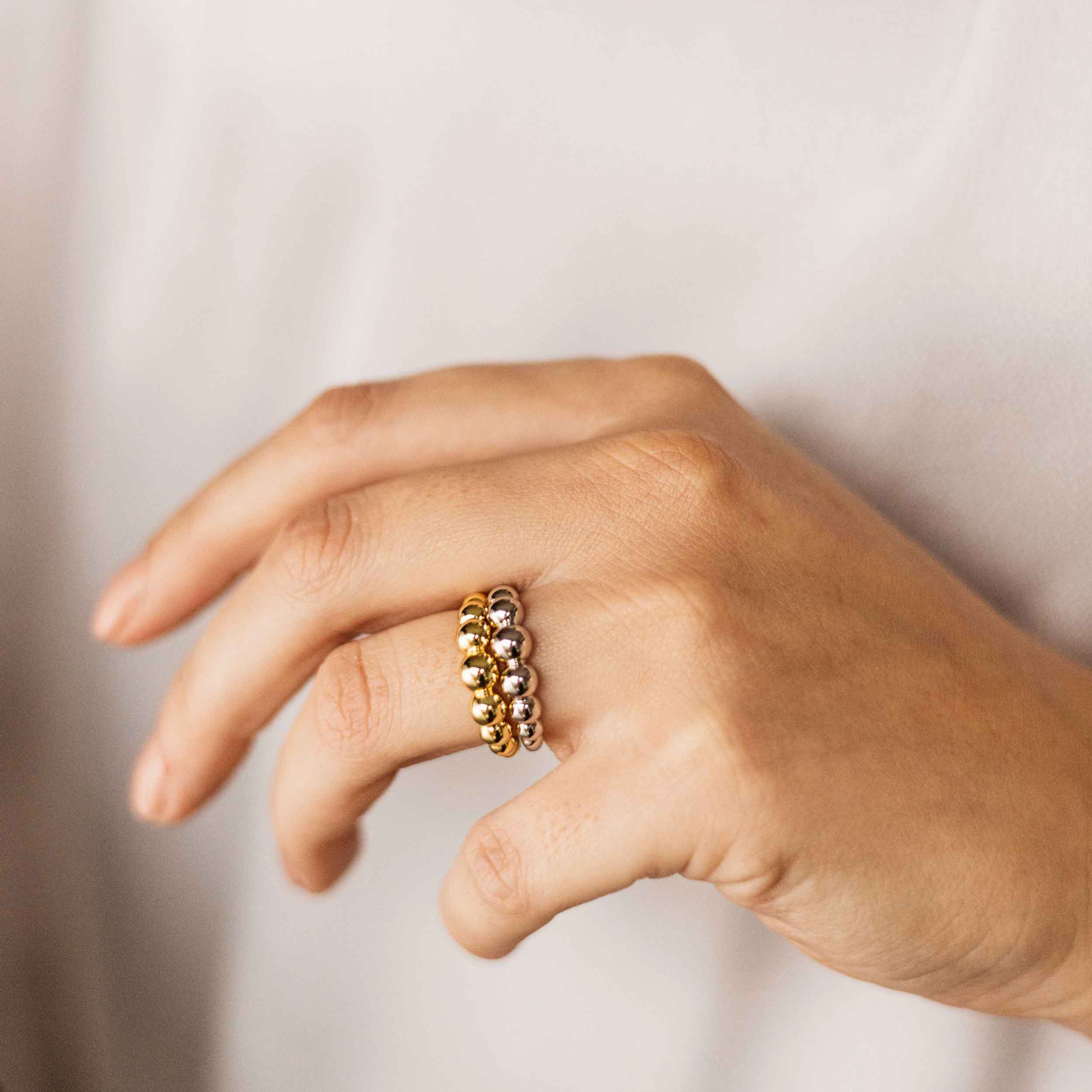 Big Bead Ring | Silver Rhodium Plated | Gisser Jewels-2
