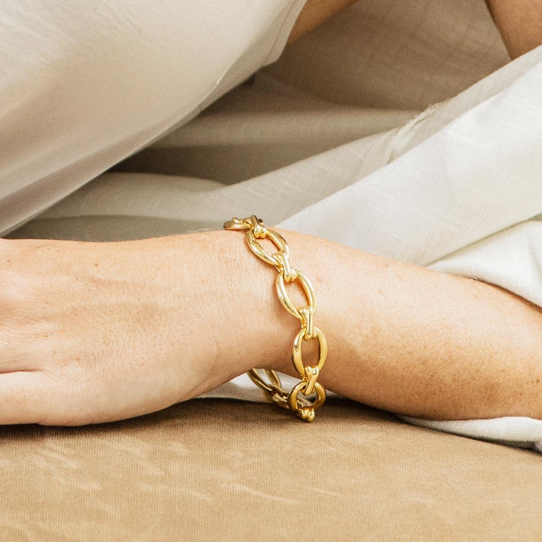 Bold Chain Bracelet | Silver Gold Plated | Gisser Jewels