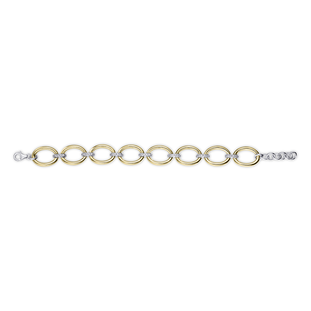 Bold Oval Link Bracelet | Gold Plated Silver | Gisser Jewels-5