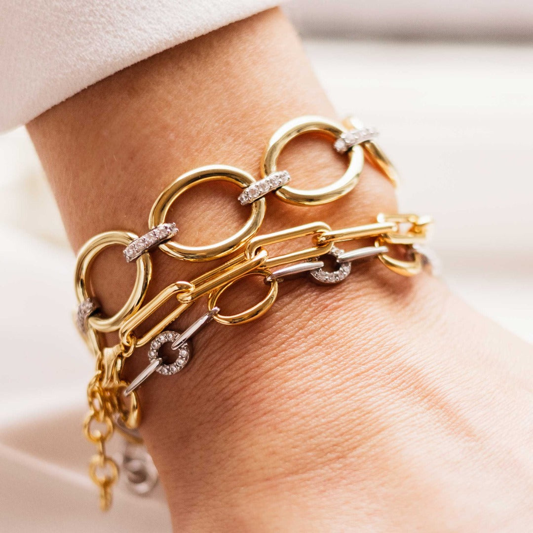 Bold Oval Link Bracelet | Gold Plated Silver | Gisser Jewels-3