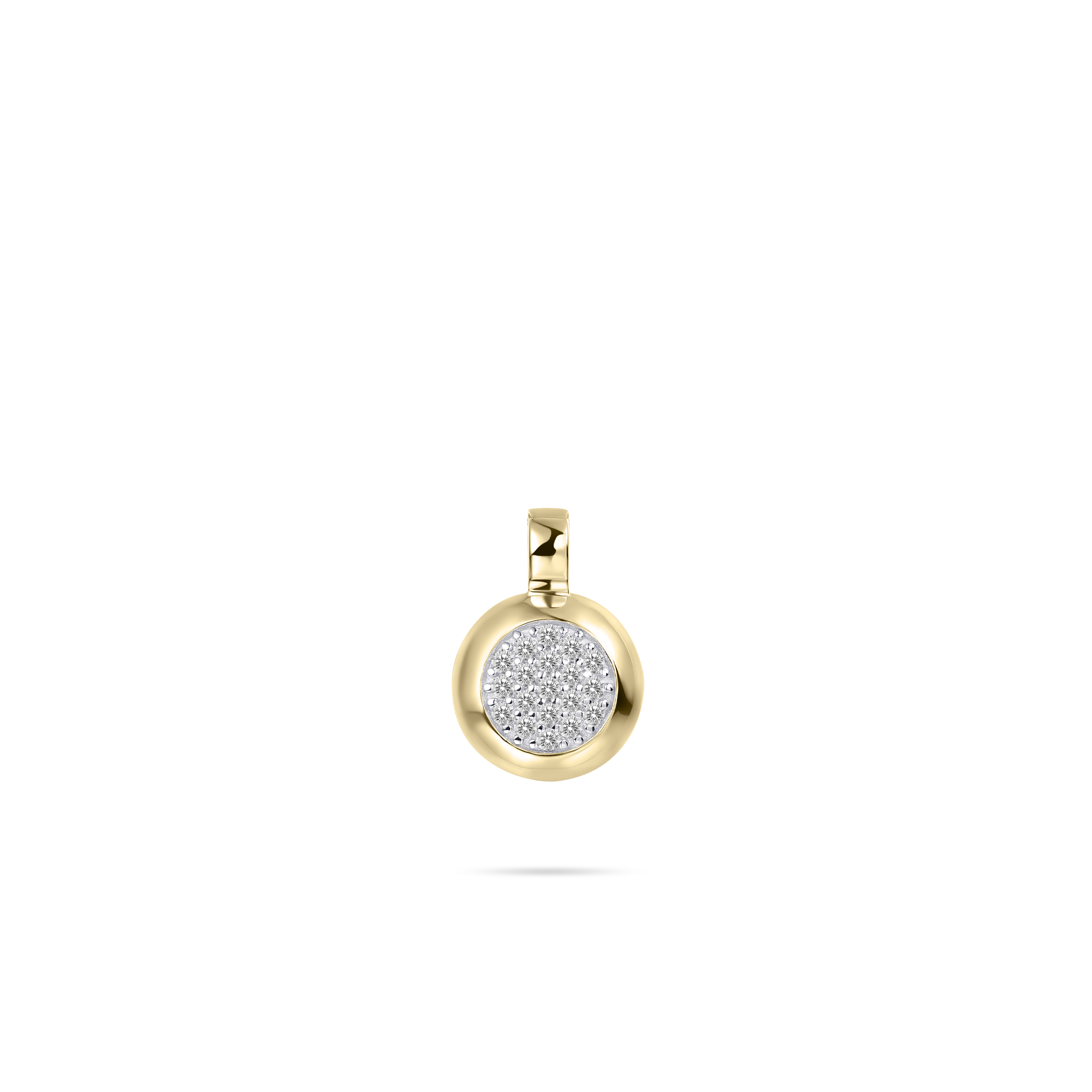 Gisser Jewels Gold Plated Silver Pave Pendant Zirconia Stones