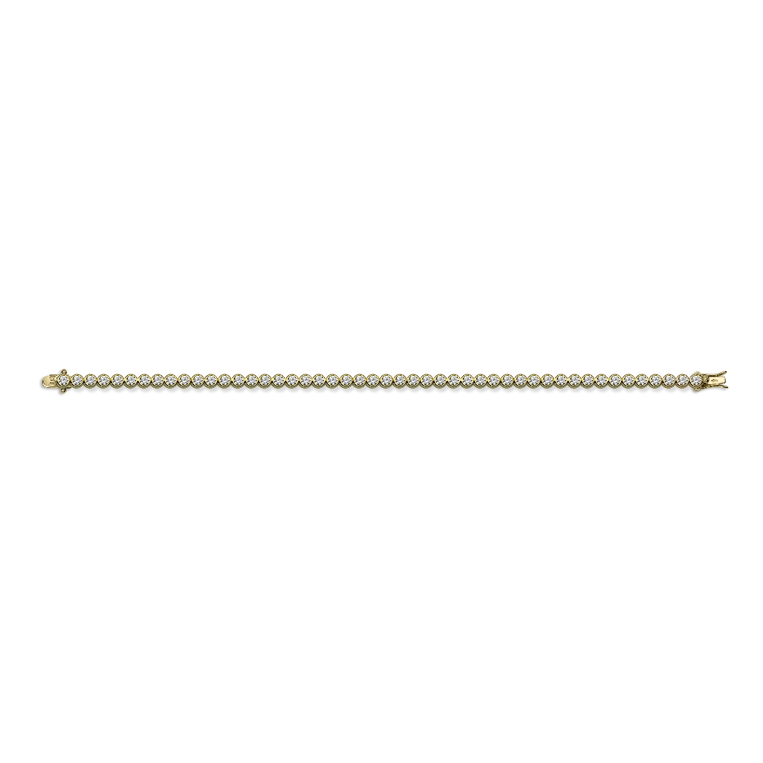Gisser Jewels Tennis Bracelet Gold Plated Silver with Zirconia Stones