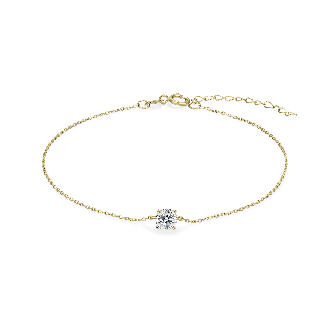 Gisser Jewels Gold Bracelet with Zirconia Stone
