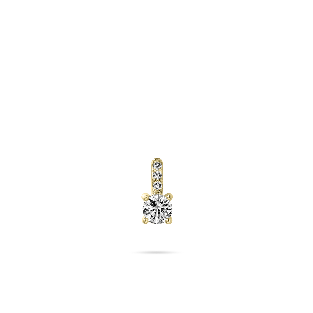 Brilliant Dashing Details Solitaire Pendant | Gold plated silver | Gisser Jewels