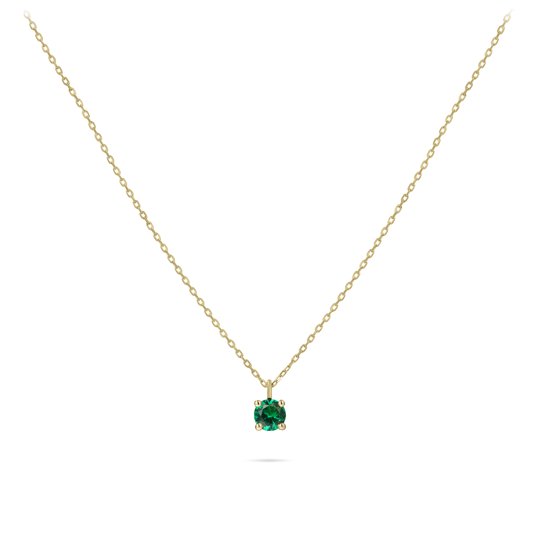 Brilliant Necklace Green | 14k Gold | Gisser Jewels-2