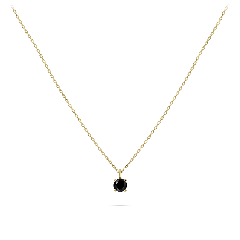 Brilliant Necklace Black | 14k Gold | Gisser Jewels-1