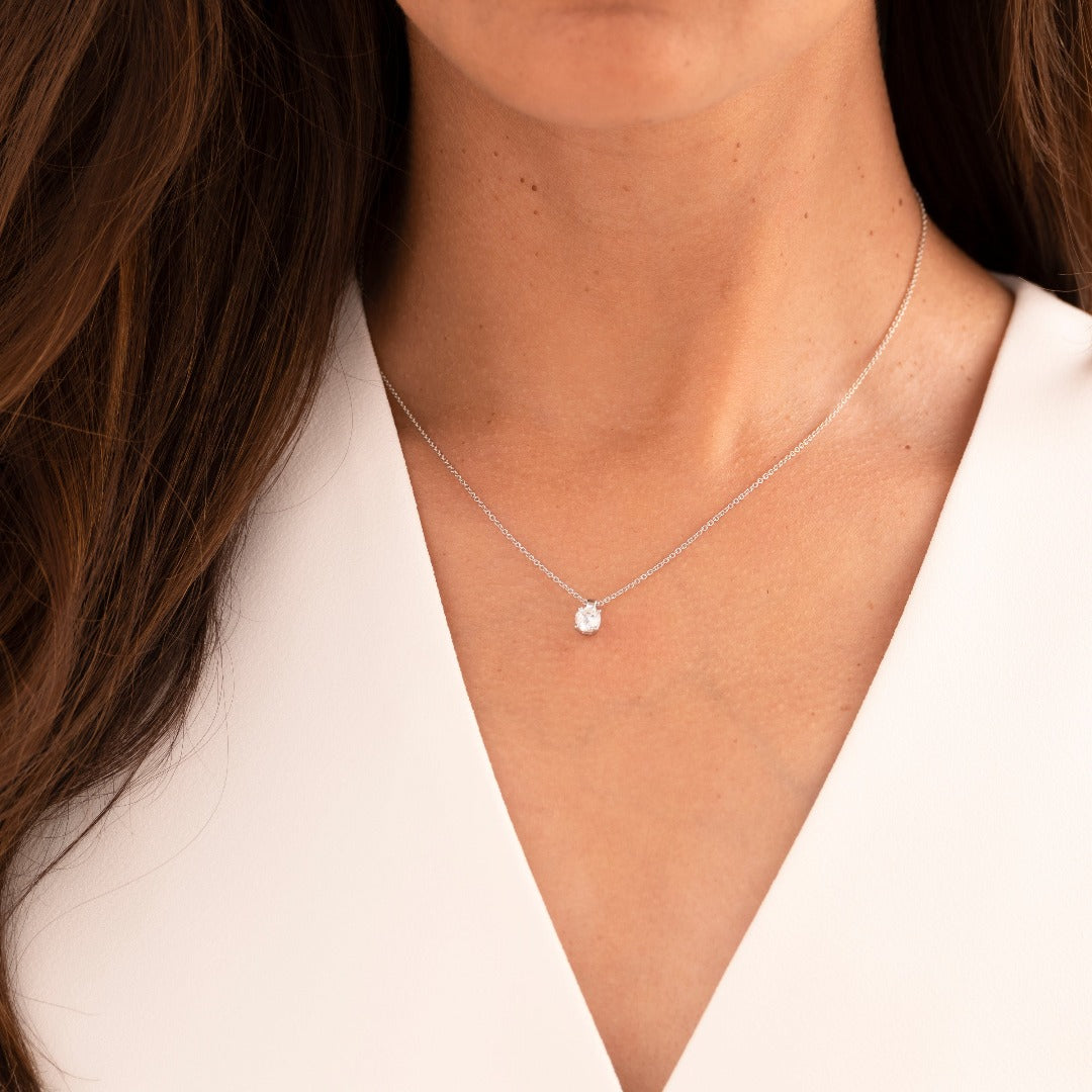 Brilliant Necklace | 14k White Gold | Gisser Jewels-2