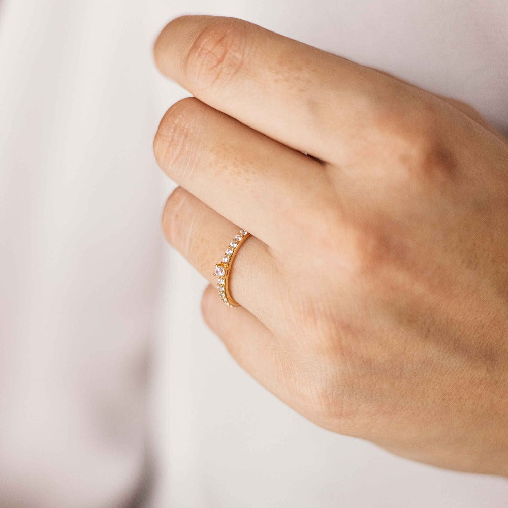 Brilliant Pave Ring | 14k Yellow Gold | Gisser Jewels