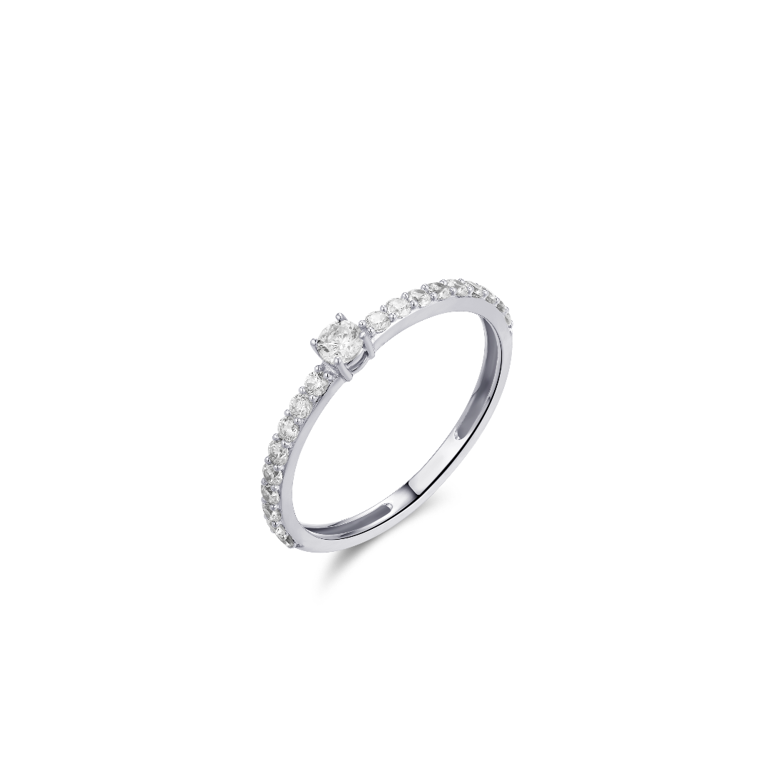 Brilliant Pave Ring | 14k White Gold | Gisser Jewels-1