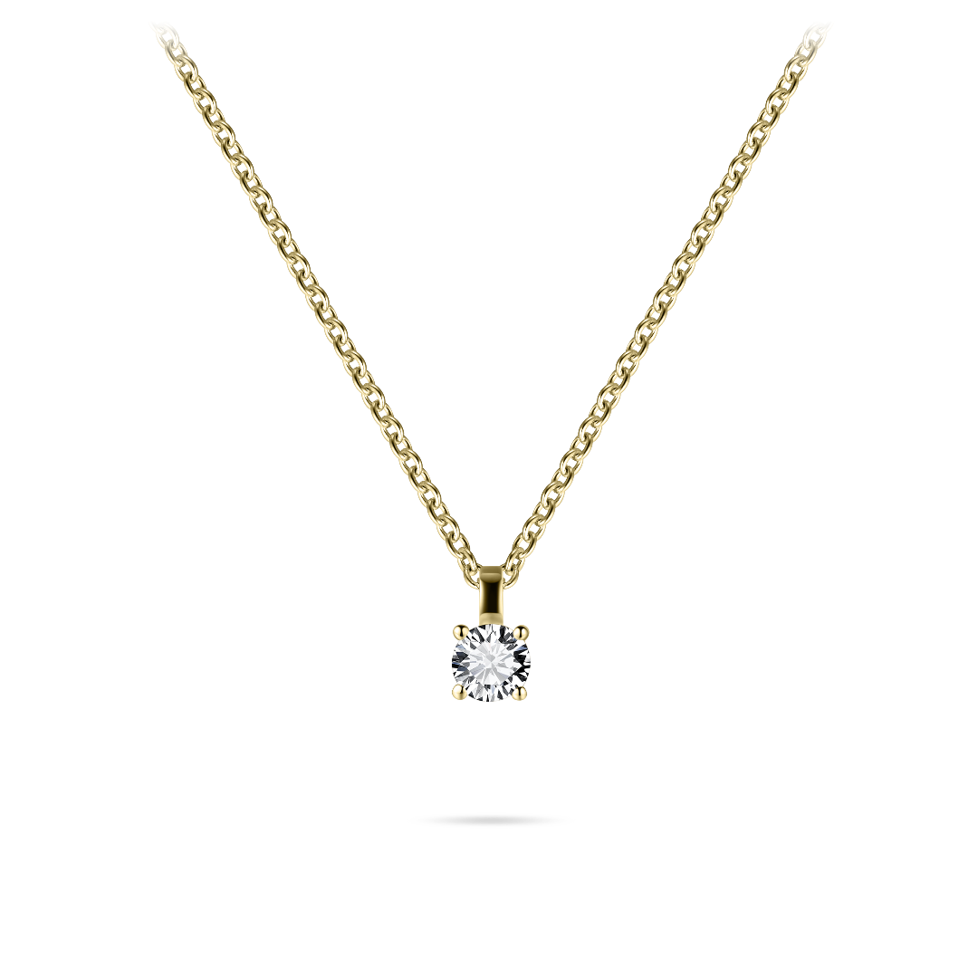 Brilliant Round Necklace | Gold Plated Silver | Gisser Jewels