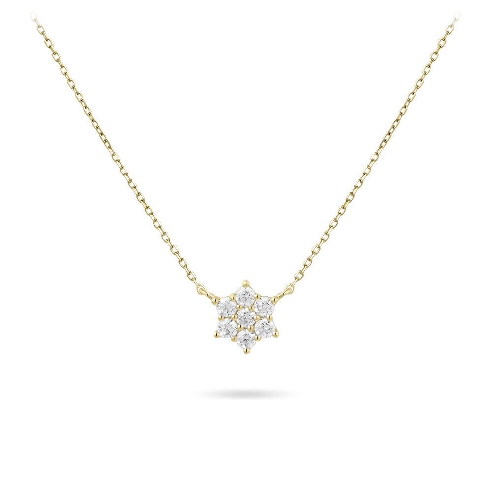 Gisser jewels Gold Star Necklace with Zirconia Stones