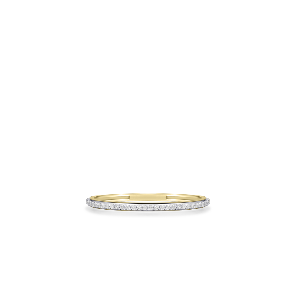 Gisser Jewels 14k Gold Delicate Pave Stackable Ring with Stones-2