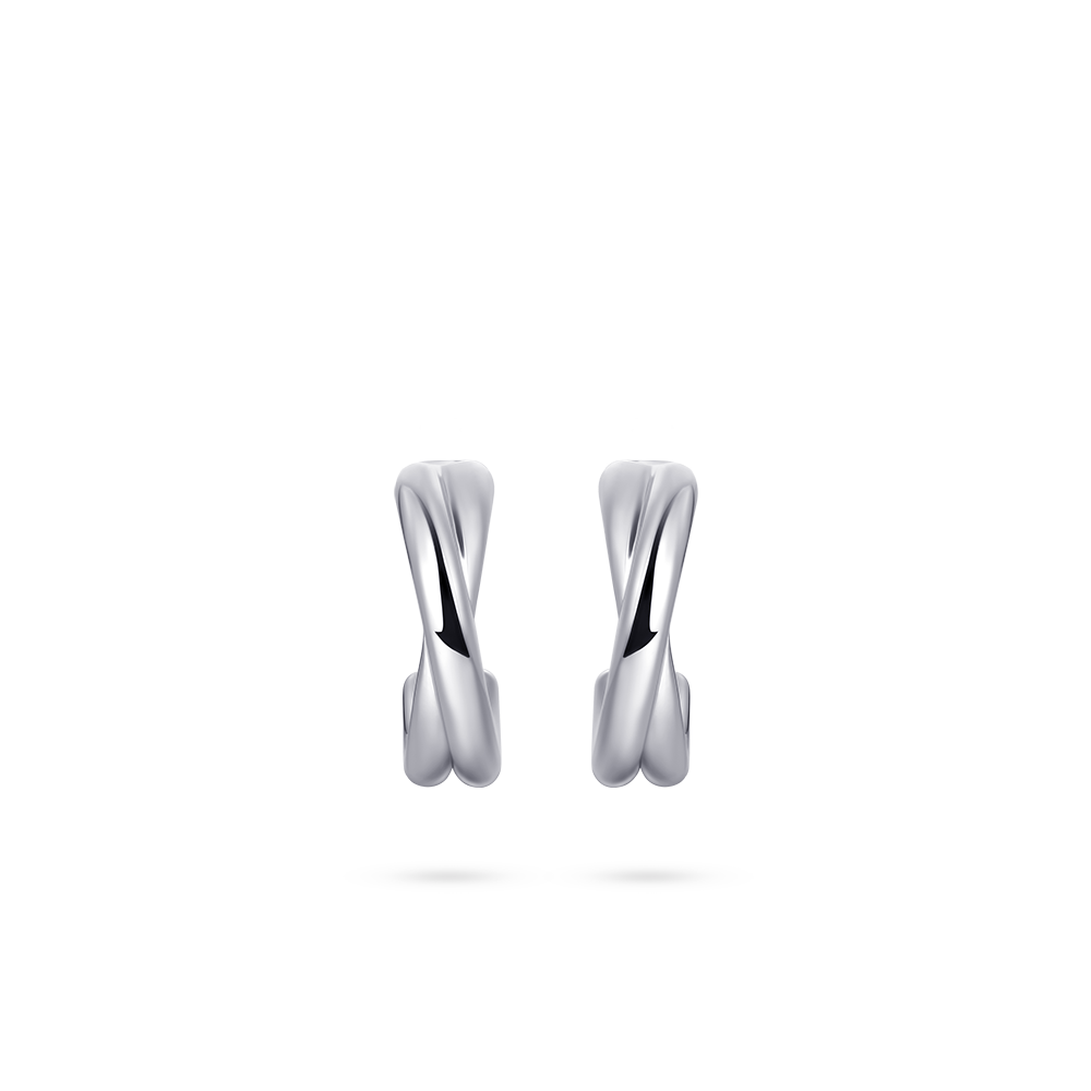 Gisser Jewels Crossover Ear Studs Silver-1