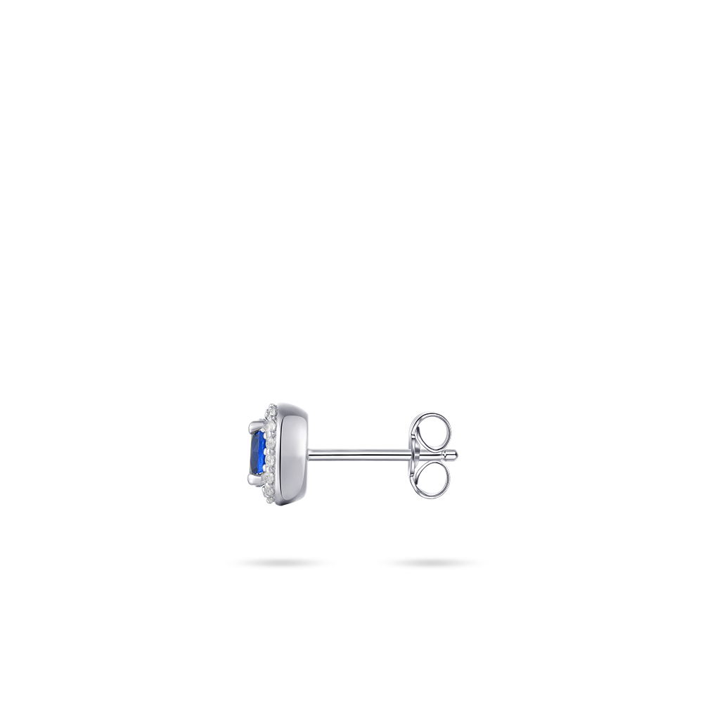 Gisser Jewels Silver Rhodium Plated Halo Ear Studs-2