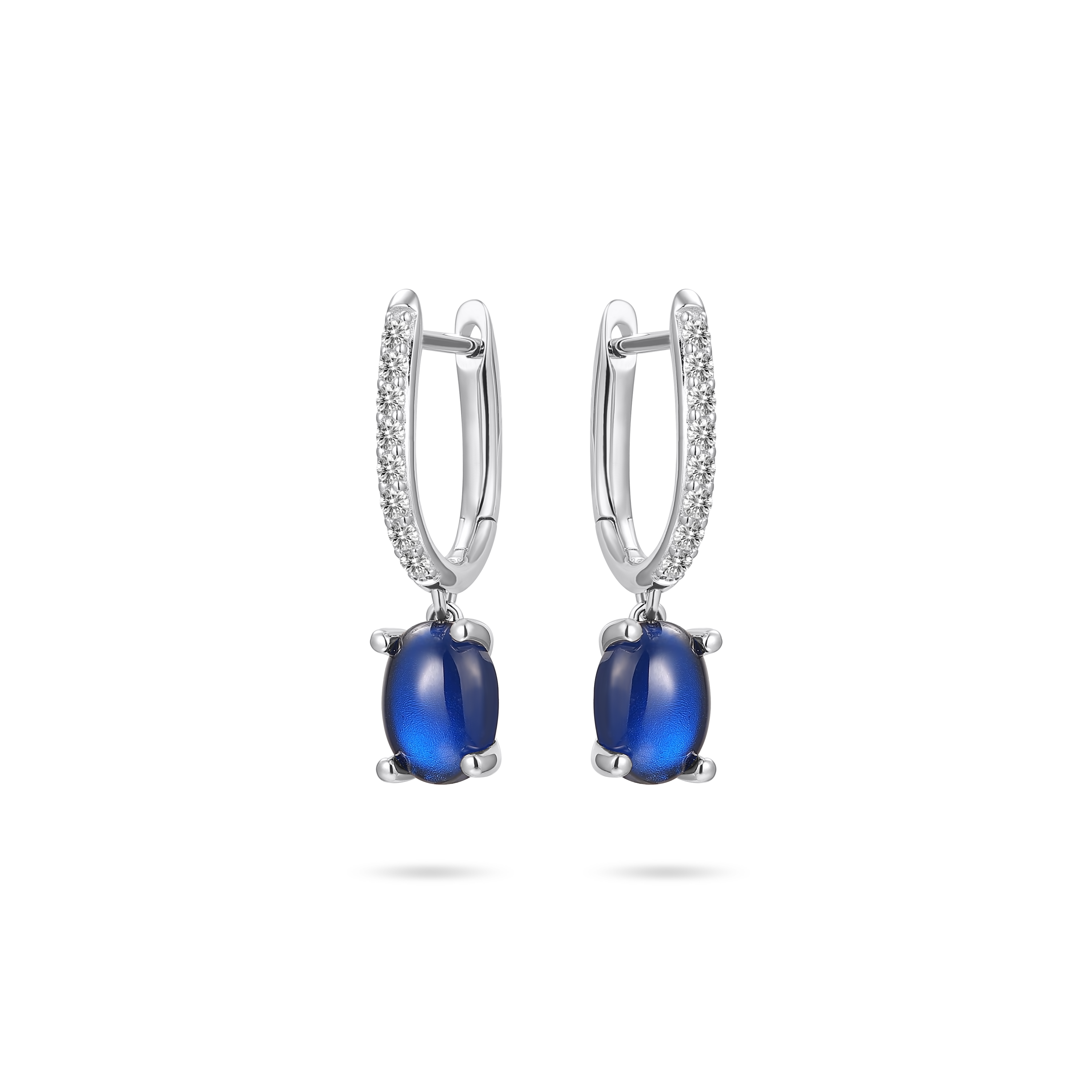 Gisser Jewels Silver Rhodium Plated Dashing Details Charm Pave Hoop Earrings