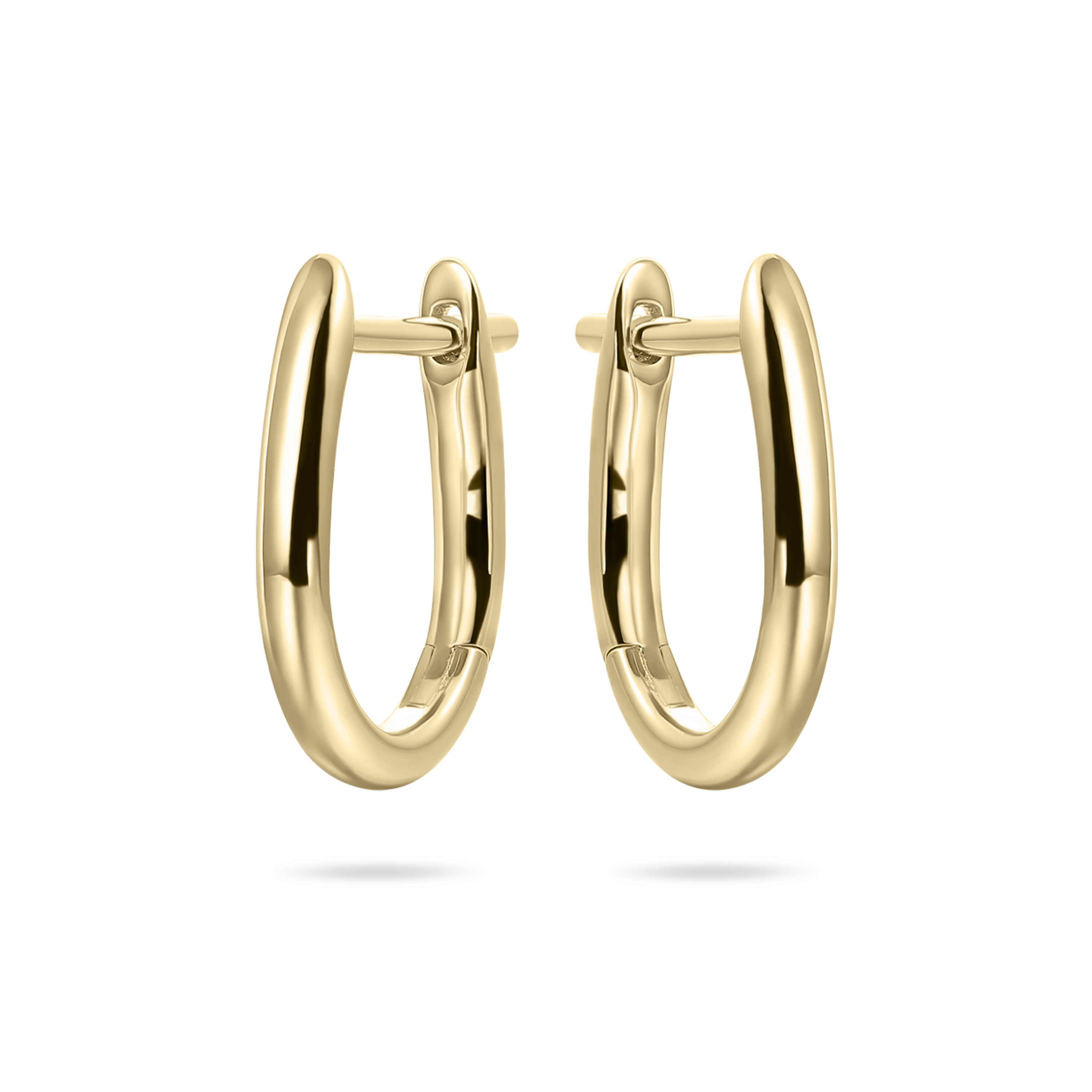 Gisser Jewels Silver Gold Plated Polished Oval Hoop Earrings