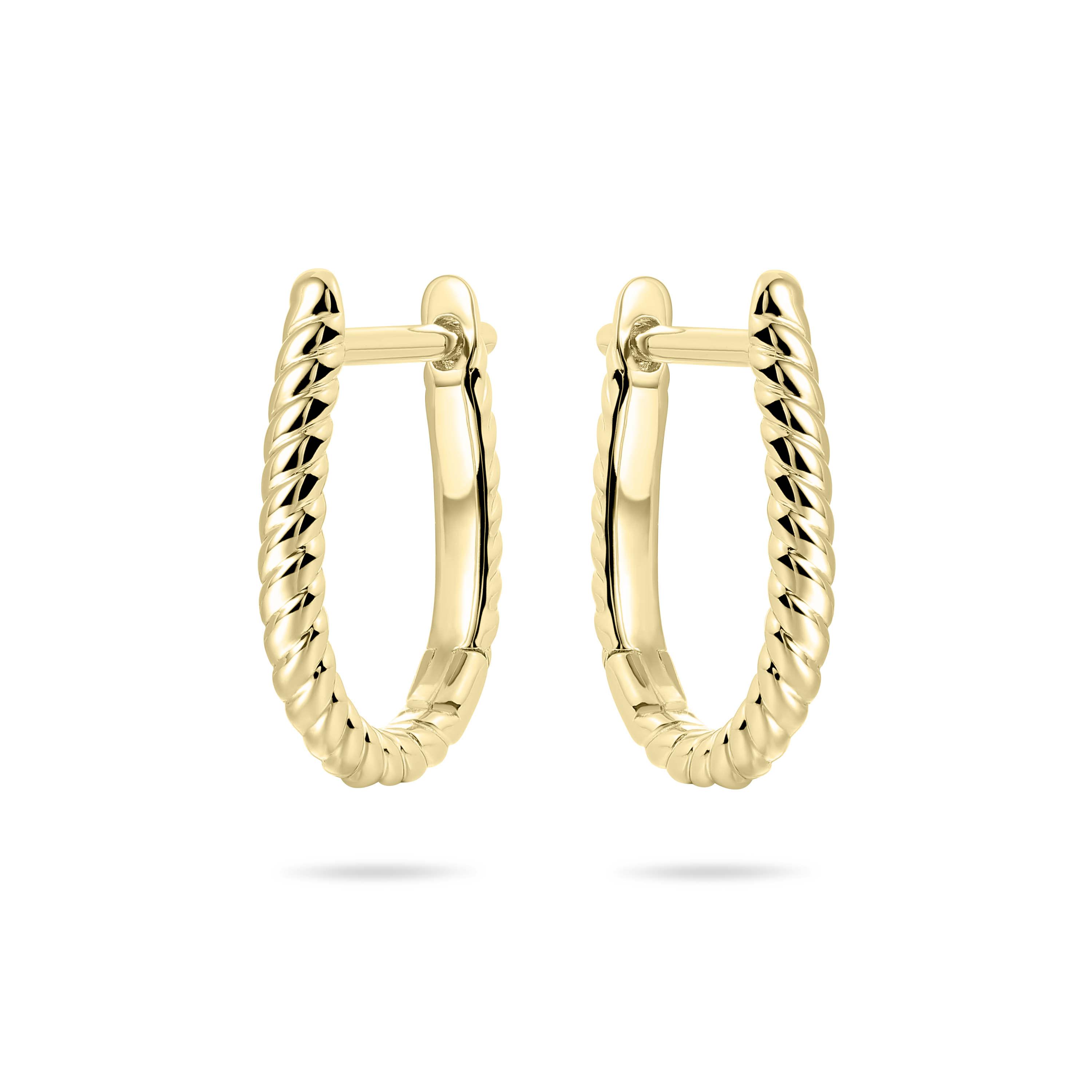 Gisser Jewels Silver Gold Plated Rope Oval Hoop Earrings