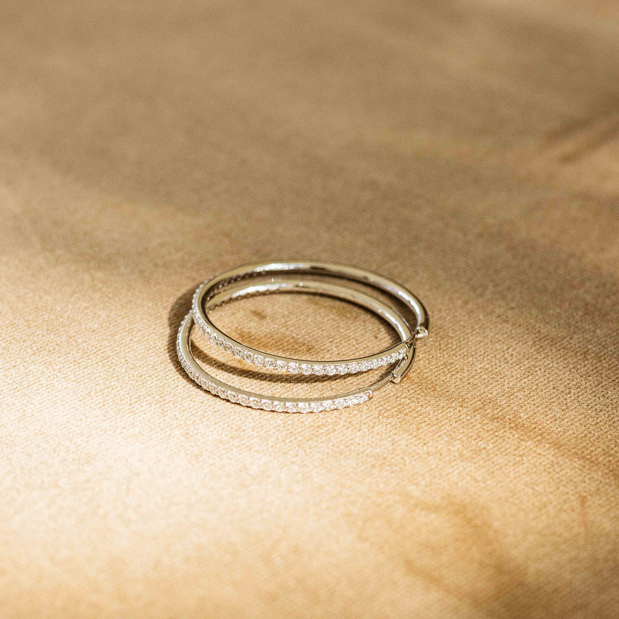 Sparkling Oversized Hoop Earrings | Silver Rhodium Plated | Gisser Jewels-3