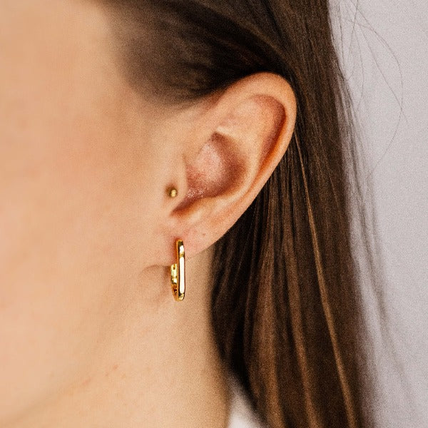 Gisser Jewels Silver Gold Plated Modest Maxi Long Link Earrings