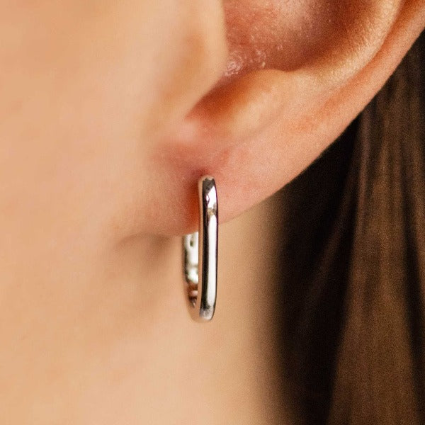 Gisser Jewels Silver Rhodium Plated Modest Maxi Long Link Earrings