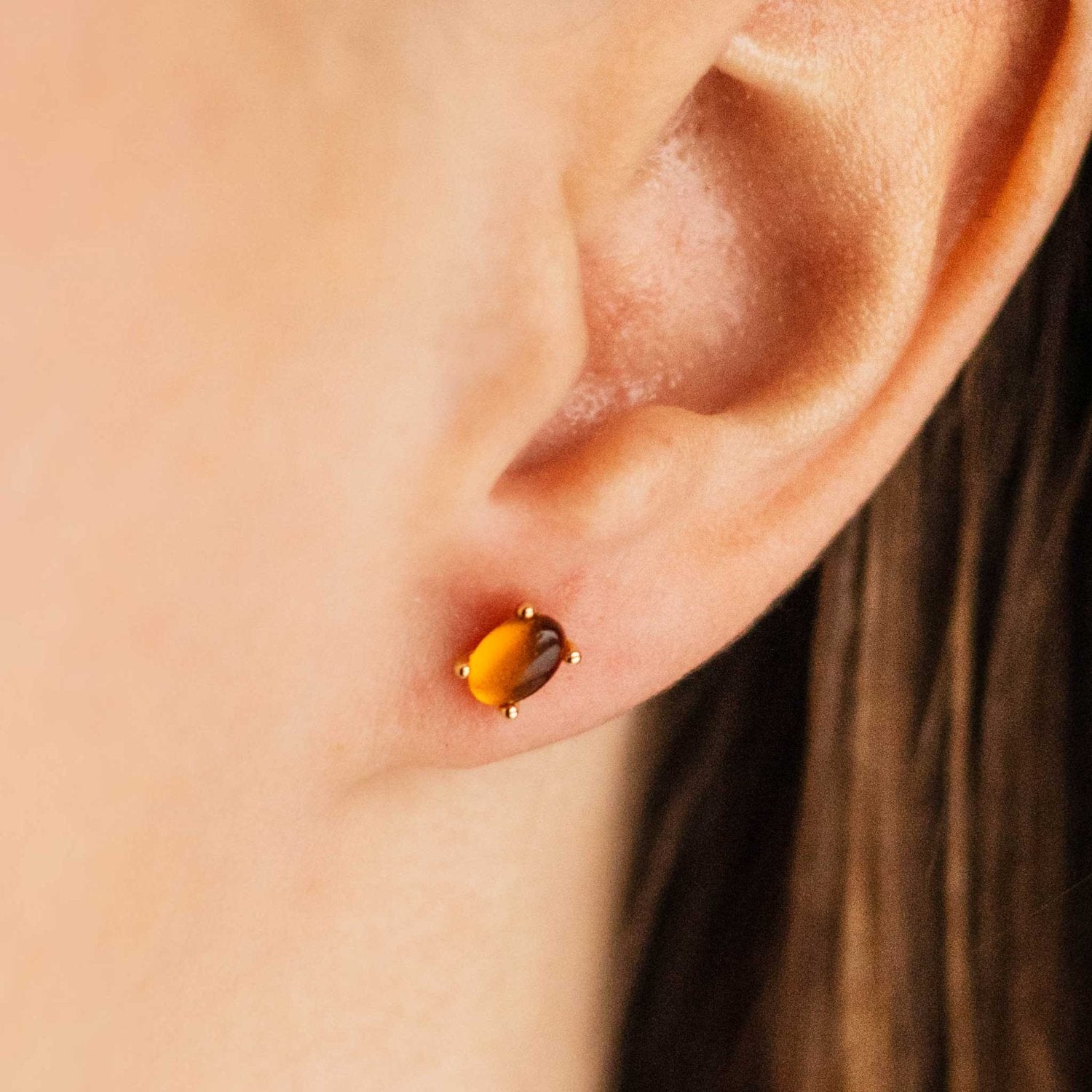 Gisser Jewels Silver Gold Plated Mini Dashing Details Ear Studs-2