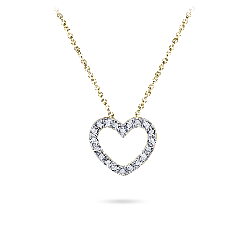 Gisser Jewels Silver Gold Plated Sparkling Heart Necklace-1
