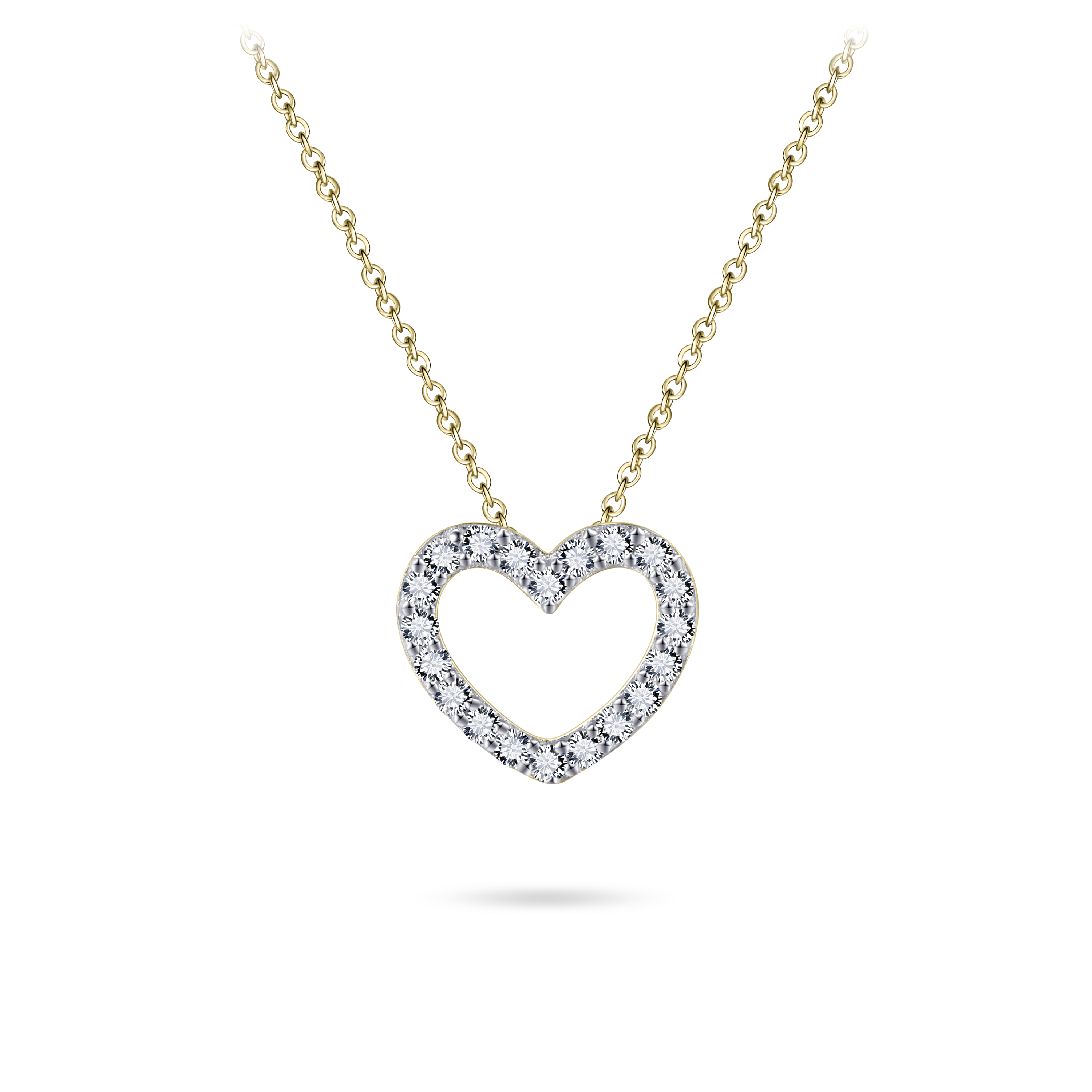 Gisser Jewels Silver Gold Plated Sparkling Heart Necklace