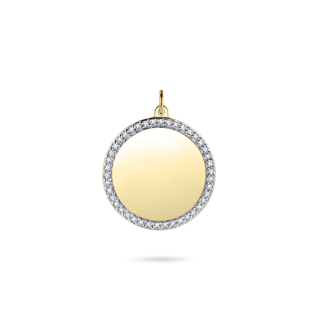 Engravable Coin Pendant | Gold Plated Silver | Gisser Jewels