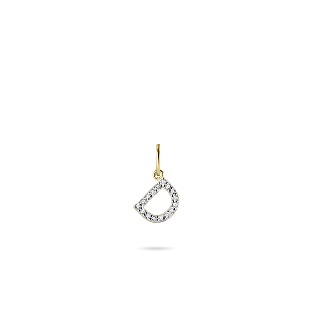 Gisser Jewels Initial Pendant Letter D Gold Plated Silver