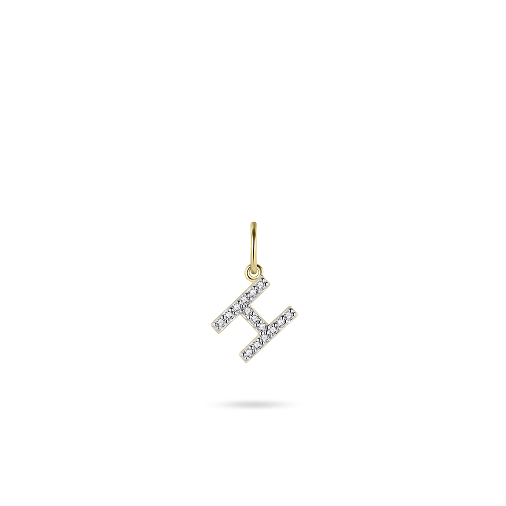 Gisser Jewels Initial Pendant Letter H Gold Plated Silver