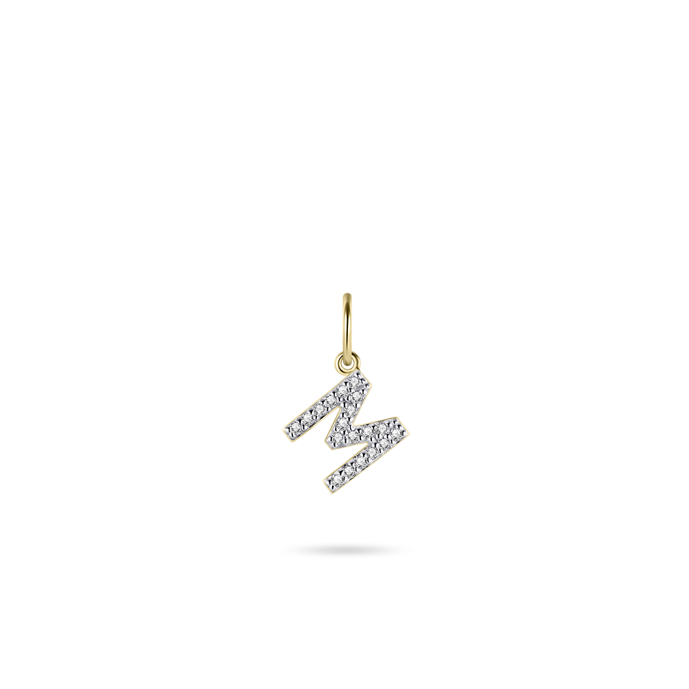 Gisser Jewels Initial Pendant Letter M Gold Plated Silver