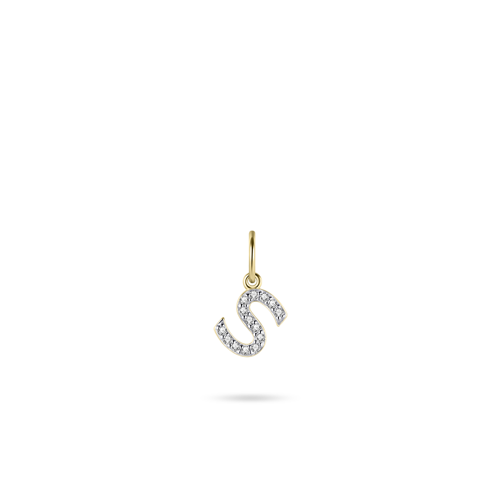 Gisser Jewels Initial Pendant Letter S Gold Plated Silver