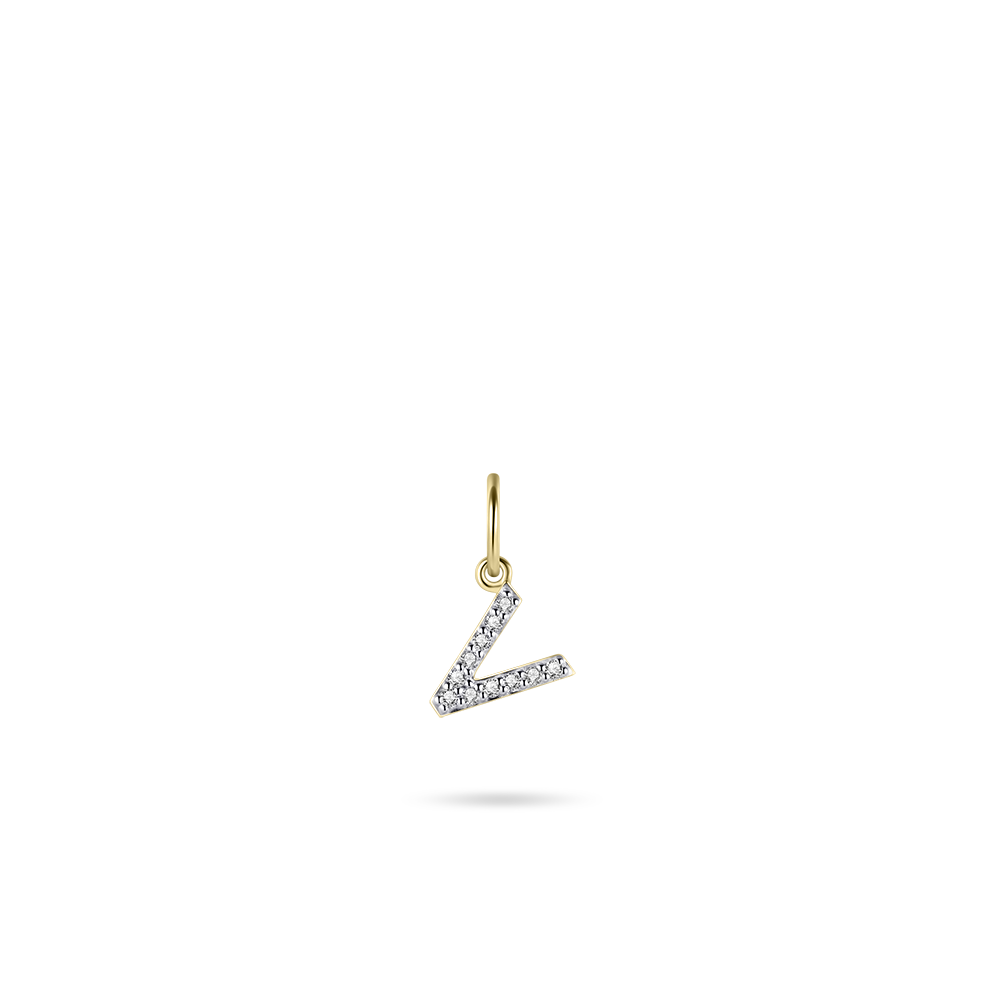 Gisser Jewels Initial Pendant Letter V Gold Plated Silver