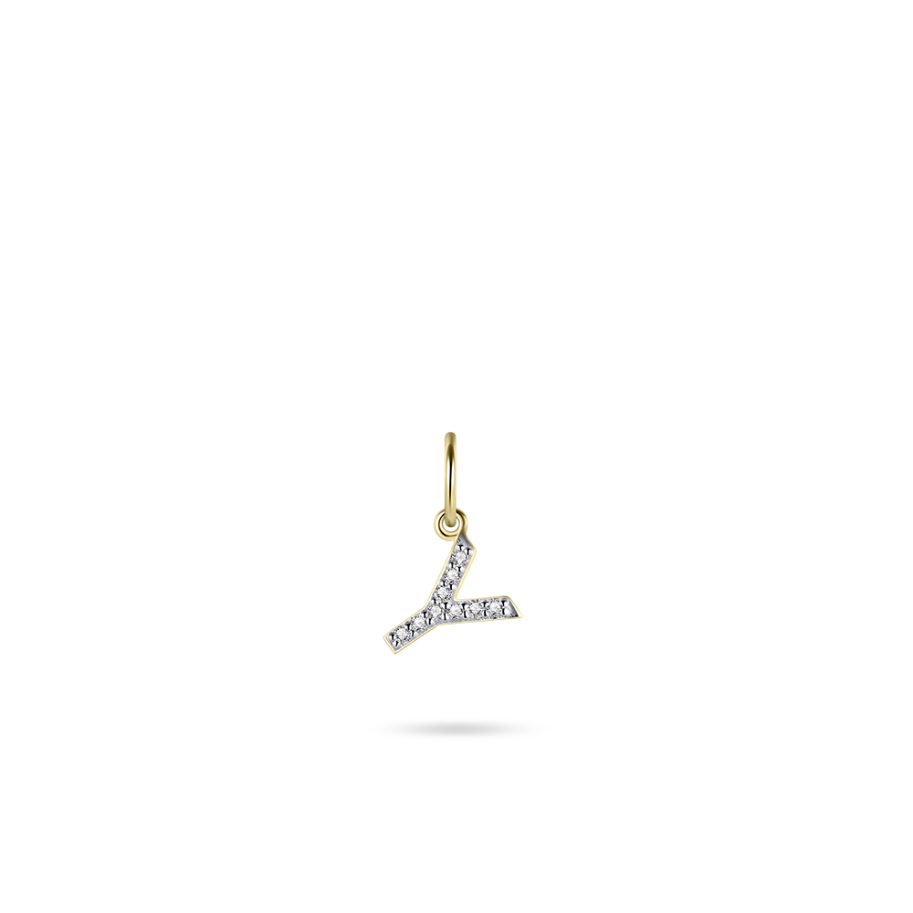 Gisser Jewels Initial Pendant Letter Y Gold Plated Silver