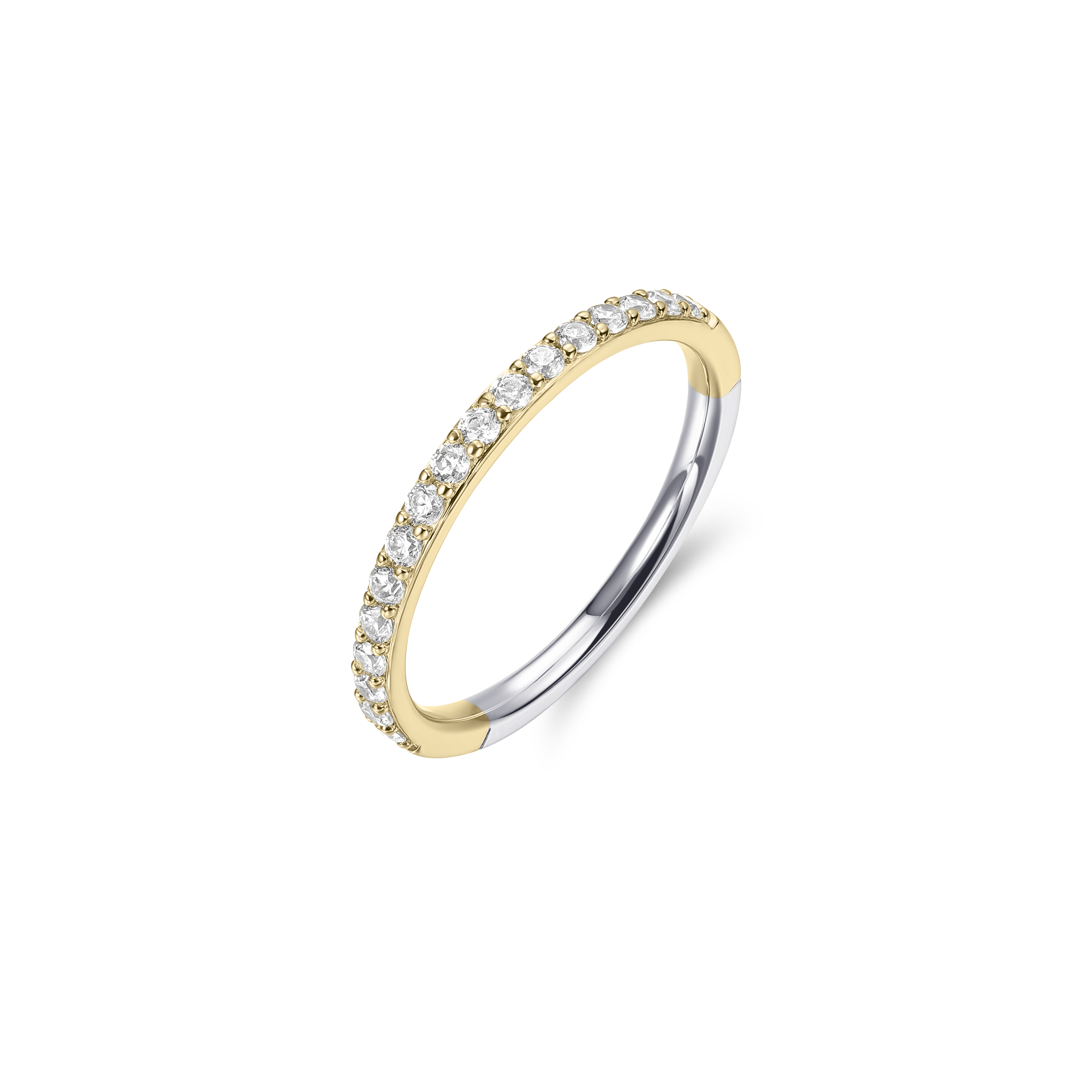 Gisser Jewels Silver Gold Plated Pave Stackable Ring