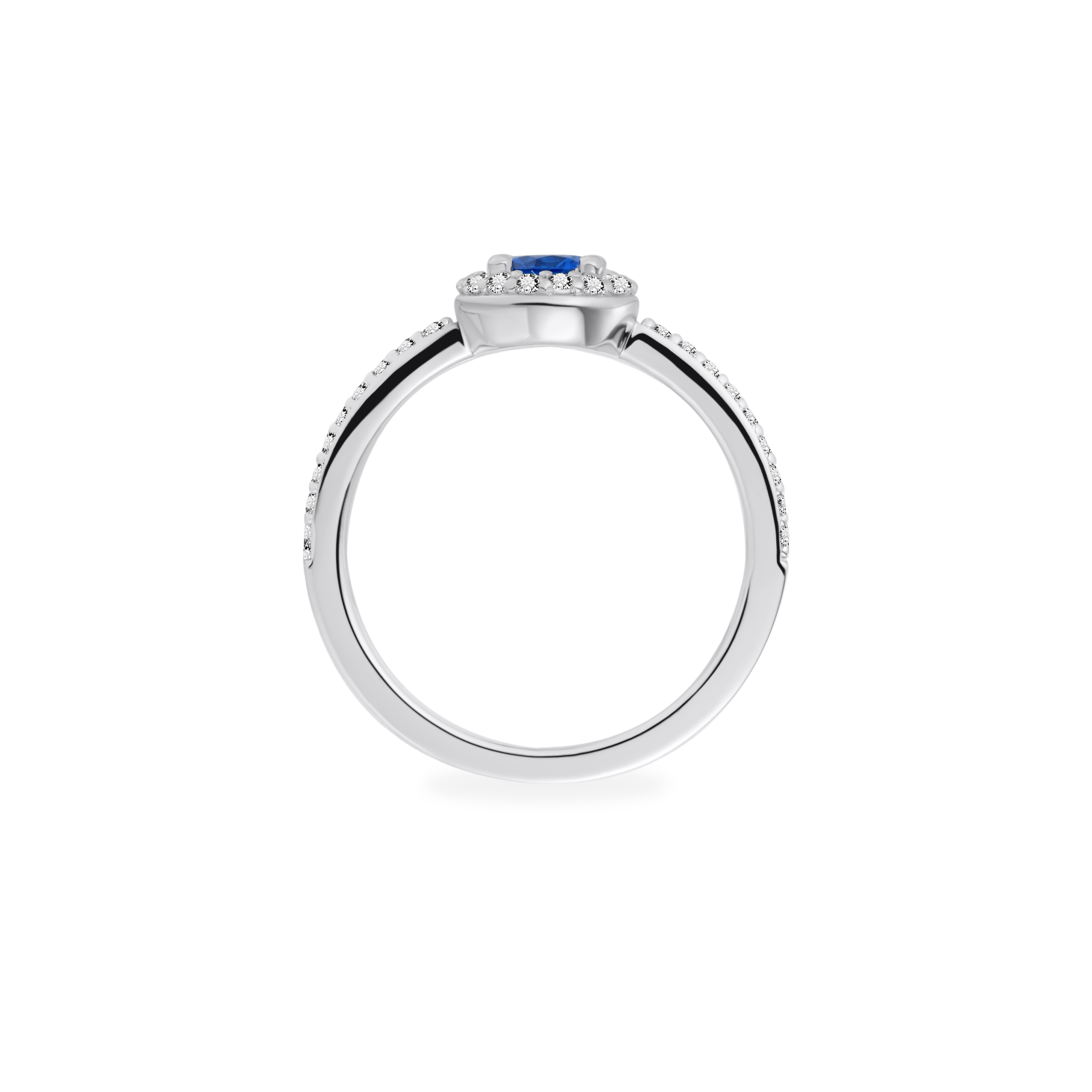 Gisser Jewels Silver Rhodium Plated Halo Ring