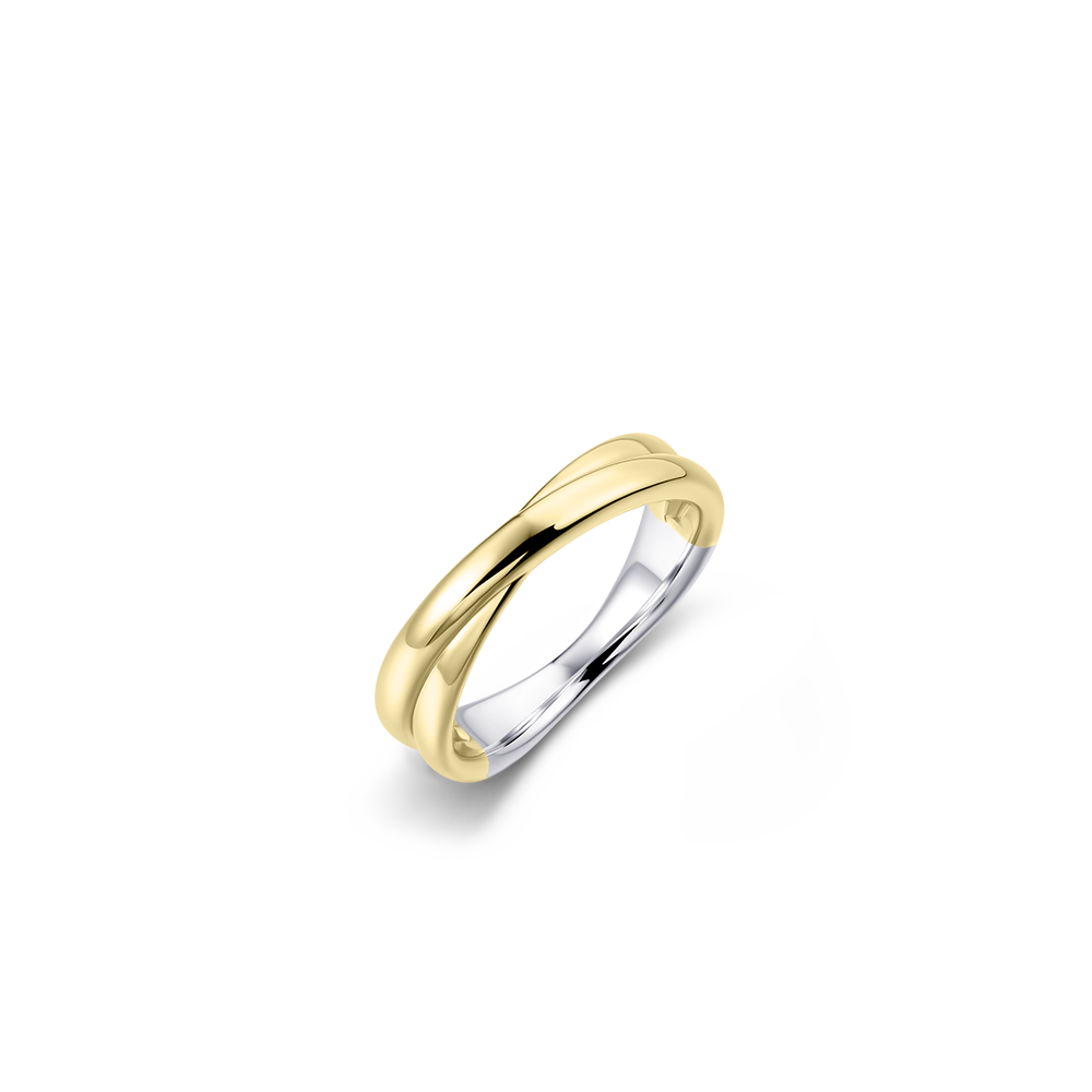 Gisser Jewels Silver Gold Plated Crossover Ring