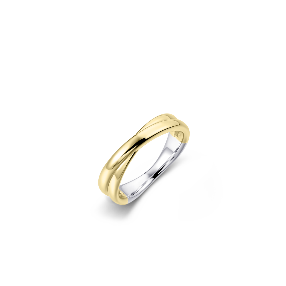 Crossing Bold Bands Ring | Silver Gold Plated | Gisser Jewels