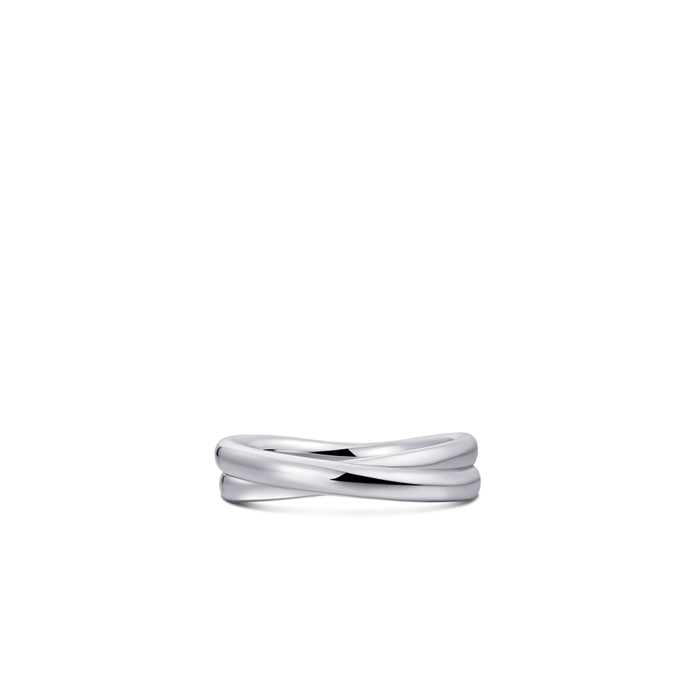 Crossing Bold Bands Ring | Silver Rhodium Plated | Gisser Jewels-2