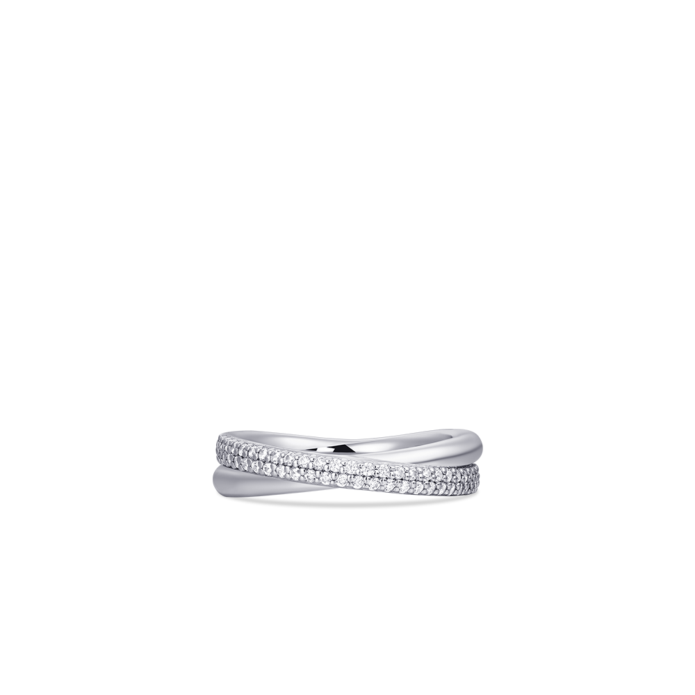 Crossing Bold Bands Pave Ring | Gisser Jewels-2